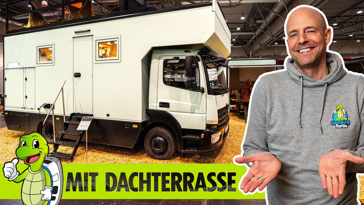 UNIKAT-CAMPER mit DACHTERASSE | BEHEIZTE WÄNDE | VERANDA | MERCEDES ATEGO | Manufaktur EINZELSTÜCK
