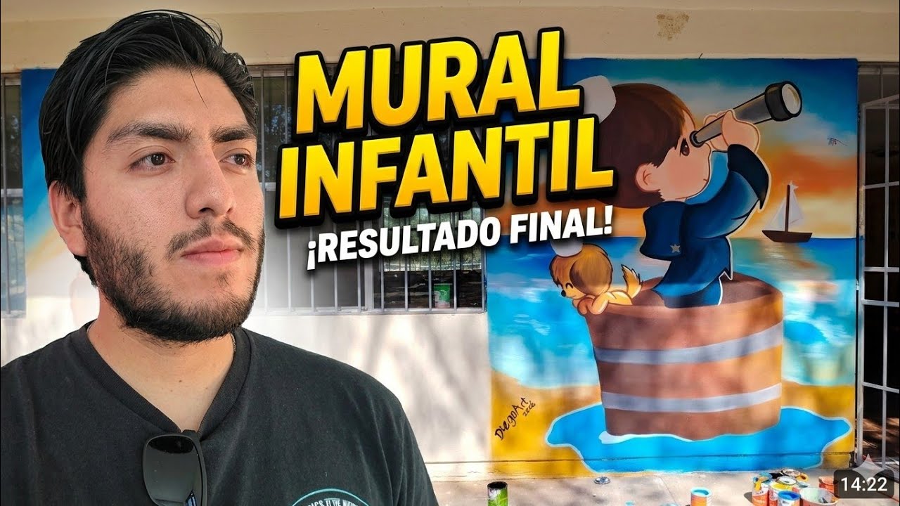 Cómo pintar un MURAL INFANTIL paso a paso + Juegos en el suelo 🐊🎨 