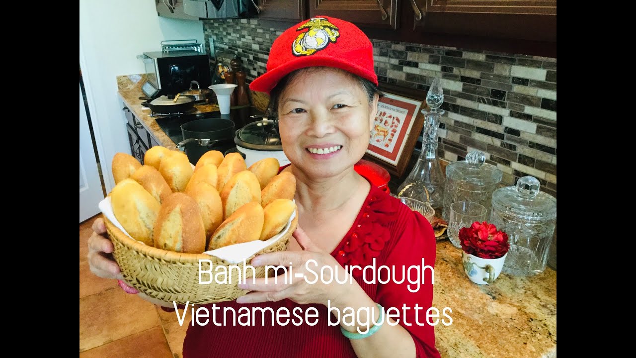 Banh mi-The Sourdough Vietnamese baguettes recipe, mini size , crunchy crust, soft, airy crumbs