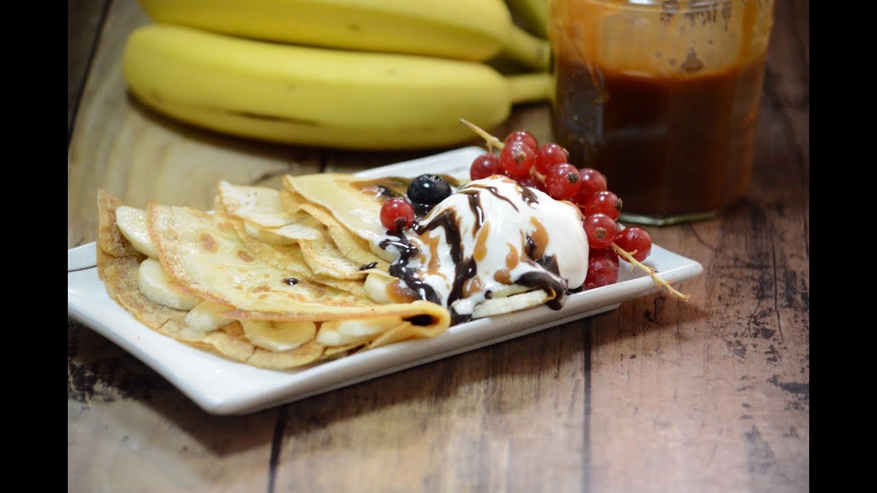 Banana Crepes with Caramel Sauce