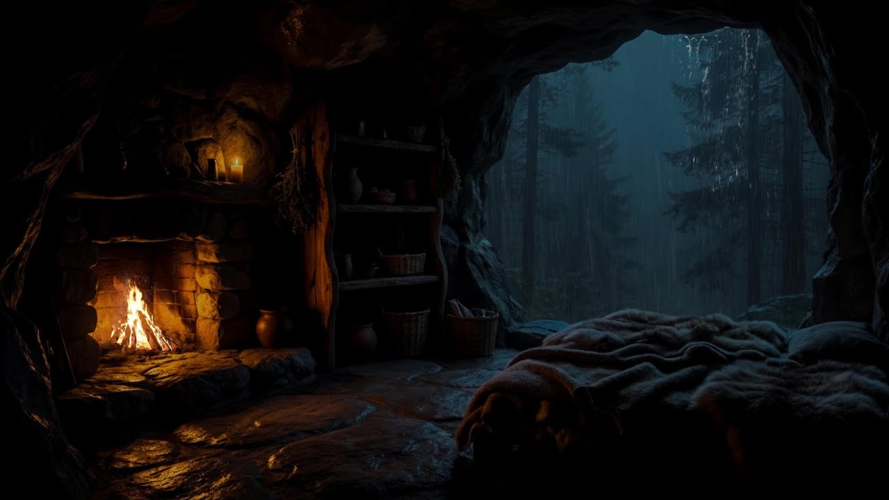 💤 99% Fall Asleep Fast 🌧️ Heavy Rain Cave Ambience | Ultimate Sleep ASMR