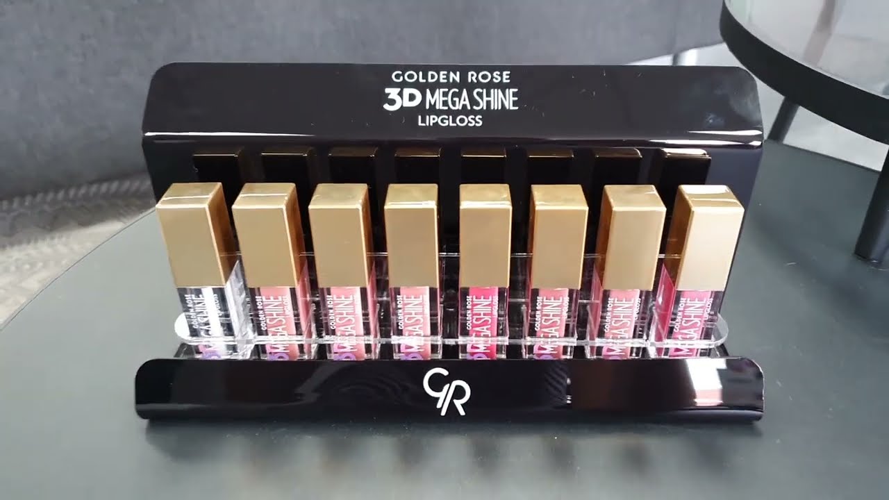 Golden Rose 3D Mega Shine Lipgloss Display