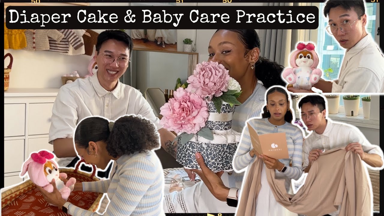 Diaper Cake and Practice Baby Care Basics with my Korean Husband (ambw, 국제거플) ㅇ