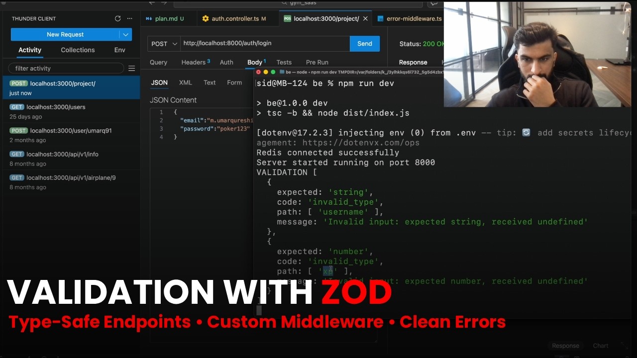 Raw Process Of Building Saas -  Type-Safe Backend with Zod