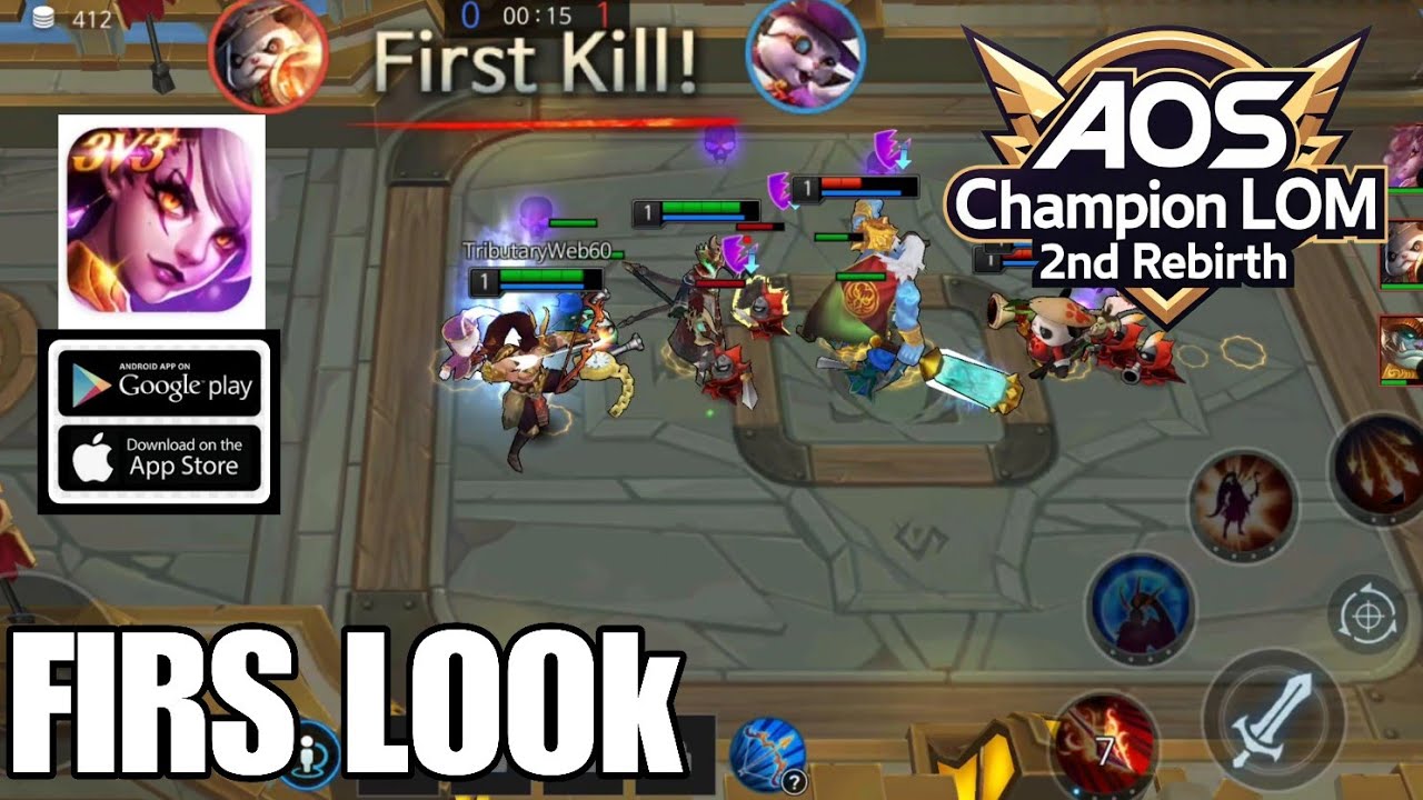 AOS Champion: LOM 2nd Rebirth Gameplay Новые игры жанра Moba для мобильных устройств