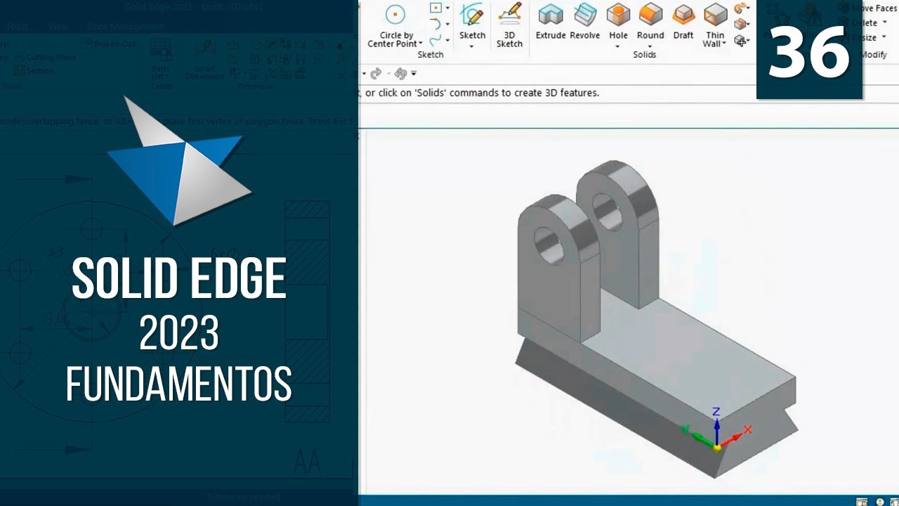 Exemplo Prático Peça 4 | Solid Edge 2023 Fundamentos
