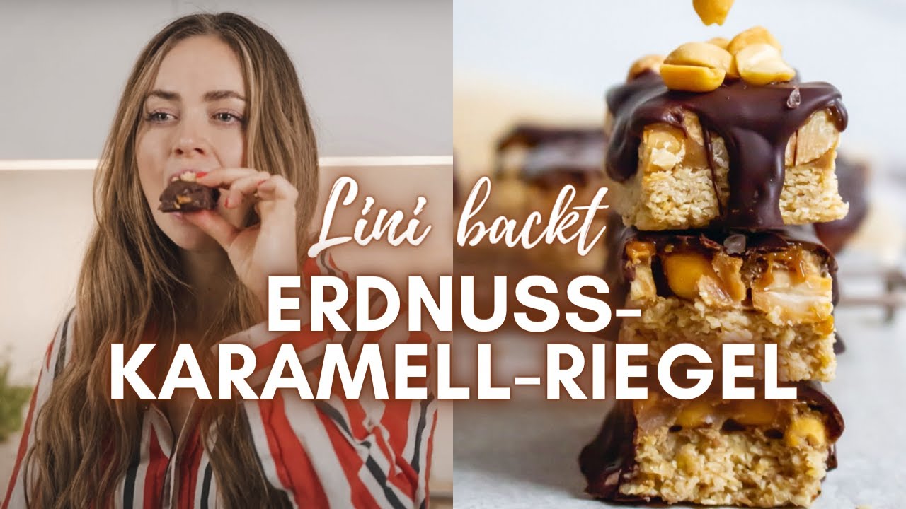 Vegane Erdnuss-Karamell-Riegel (glutenfrei & ohne raffinierten Zucker) | Lini's Bites
