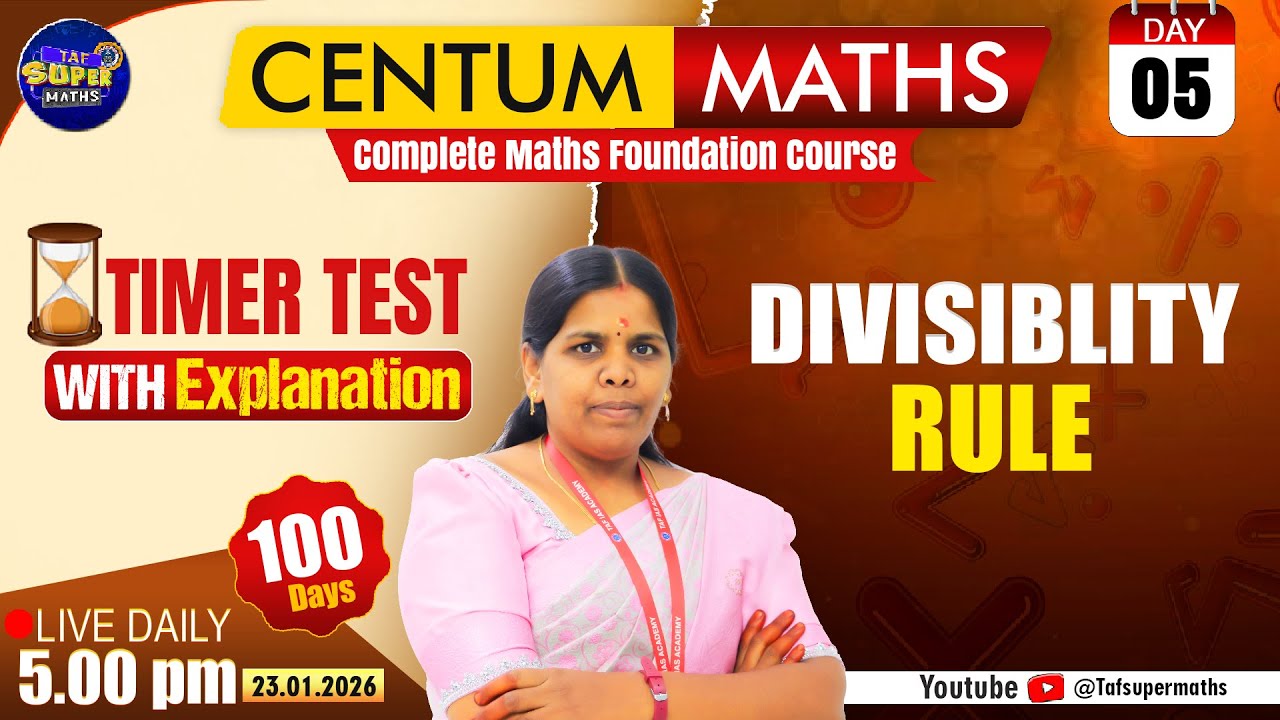 CENTUM MATHS  | DAY 05 | TIMER TEST WITH EXPLANATION | TAF