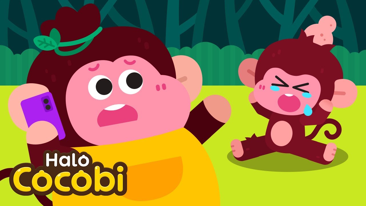 Lima Monyet Kecil🐵Lagu Anak | Nursery Rhymes | Halo Cocobi Bahasa Indonesia