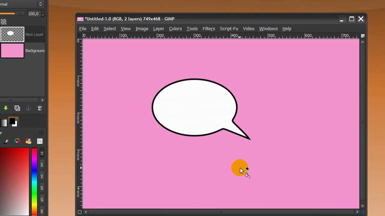 GIMP -How to make a text balloon/speech bubble - GIMP tutorial