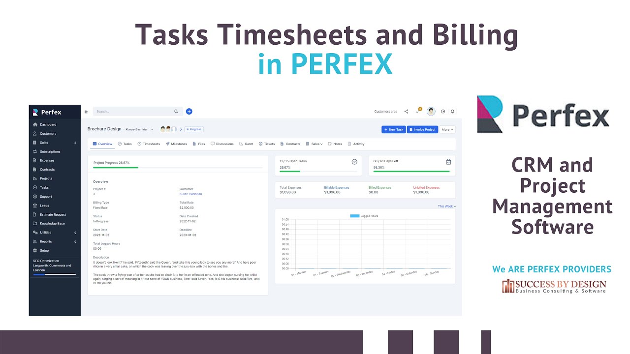 How to Create a Task, Record time on the Timesheet, make Billable/Invoice in a Project  - PERFEX CRM