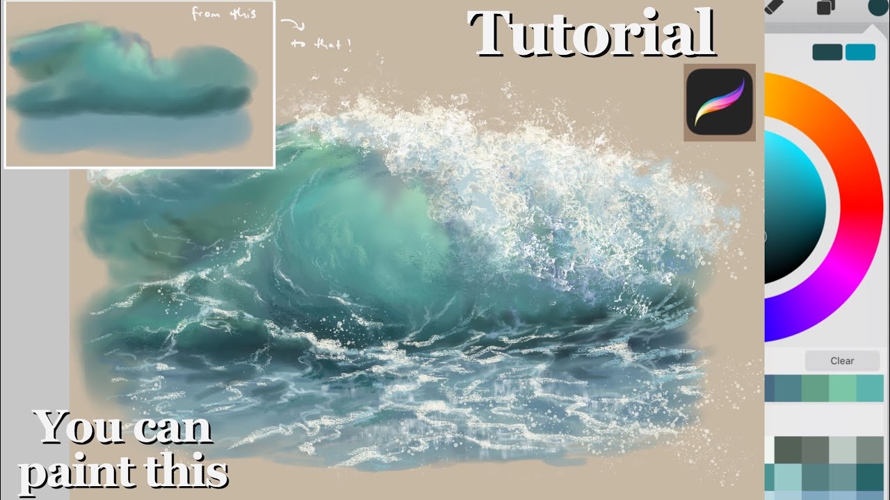 Ocean Wave Digital Painting Tutorial | Procreate Art Tutorial