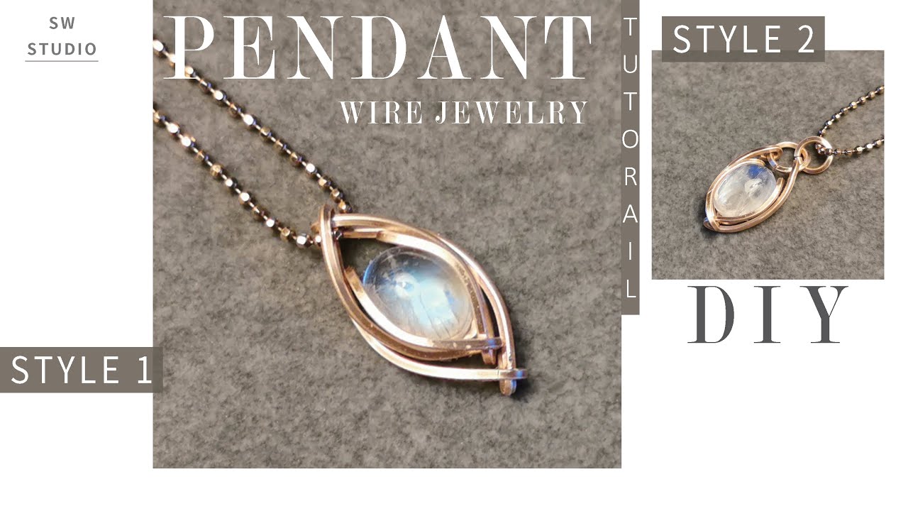 Mini Pendant/Wire Wrap Pendant with small cabochon/2 styles in the video/DIY Jewelry/How to make