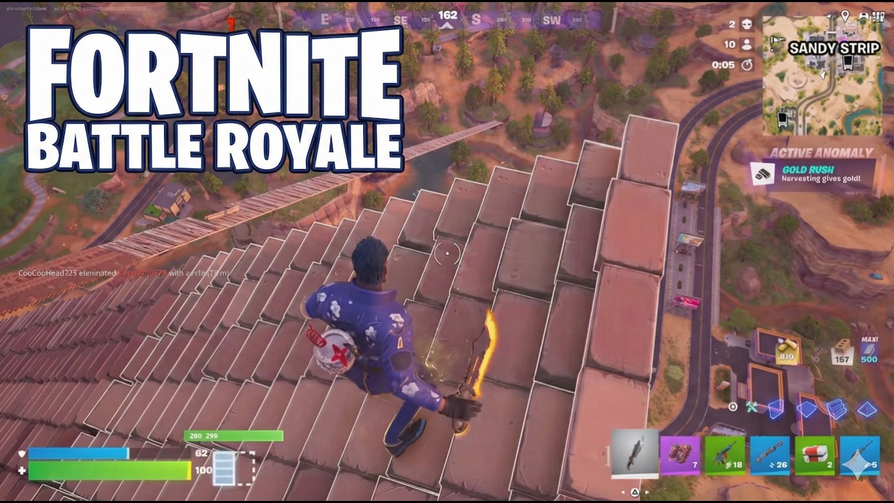 Fortnite - Built a tall structure but then fell down and got eliminated!