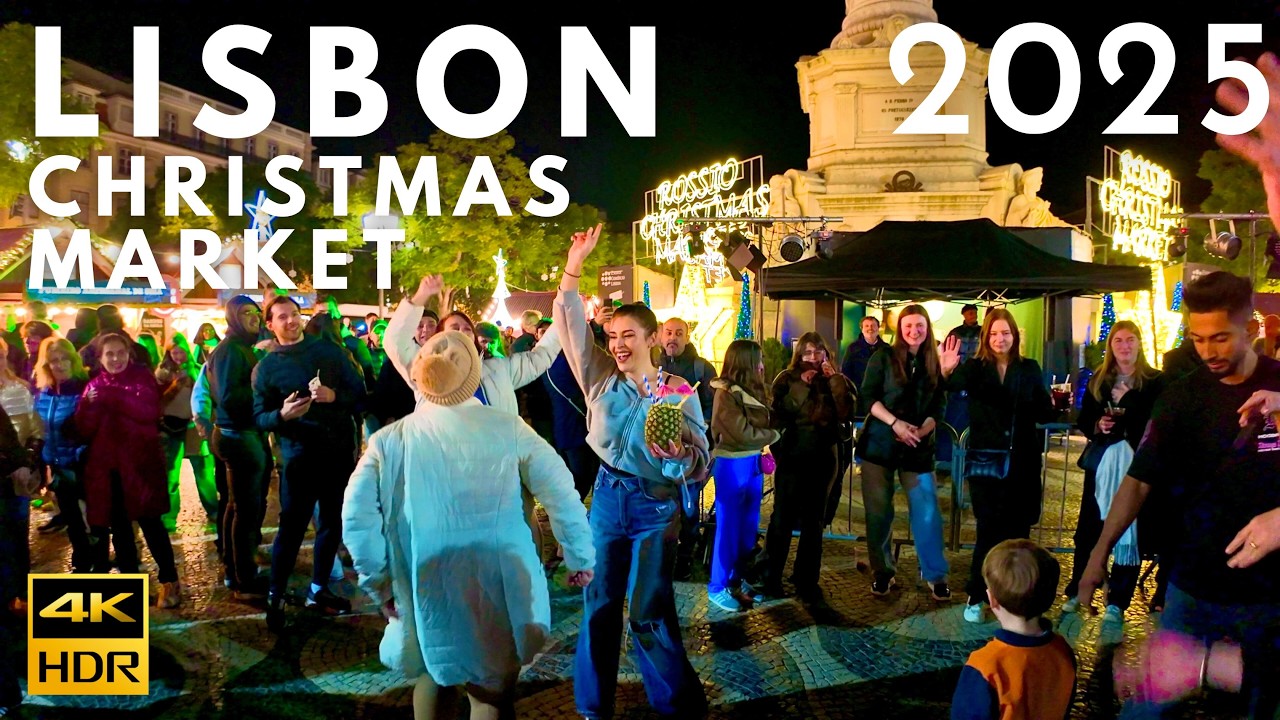 🎄 Christmas Lights LISBON 2025: Rossio Christmas Market 2025 Luzes de Natal Lisboa 2025🎄🎅 ⛄️  4K