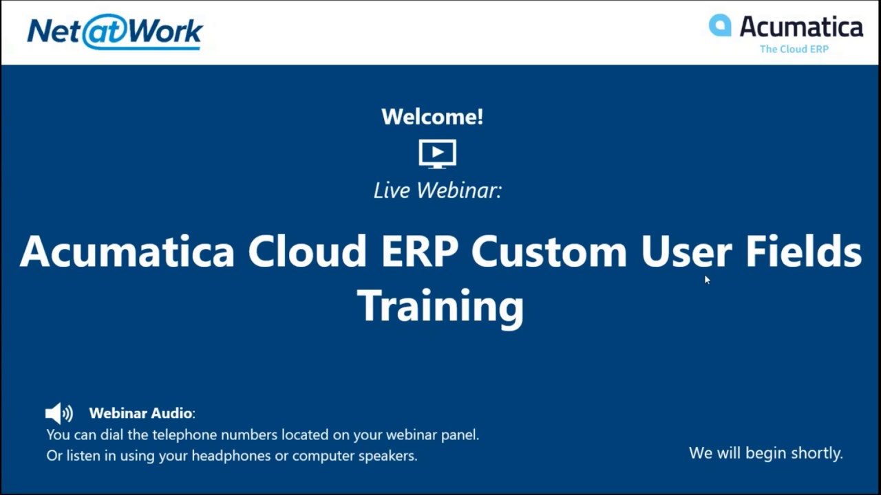 Acumatica Tips: Acumatica Cloud ERP Custom User Fields Training