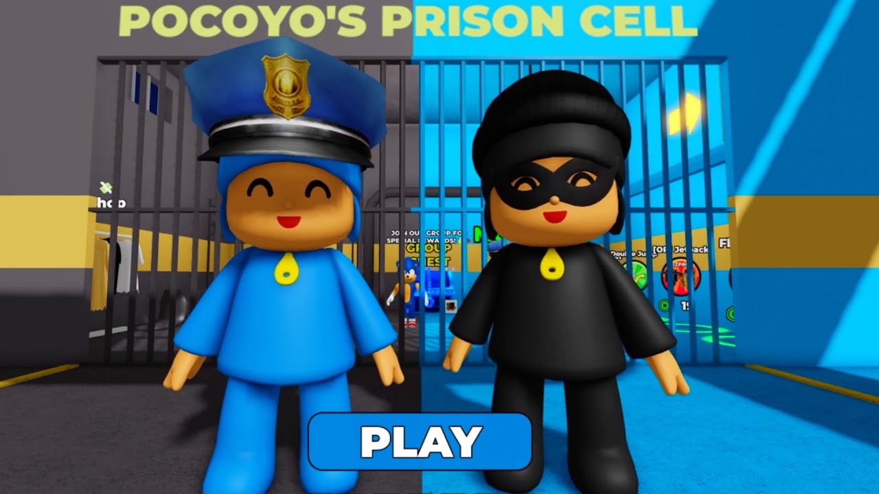 POCOYO POLICE VS THIEF PRISON RUN! (Obby) 