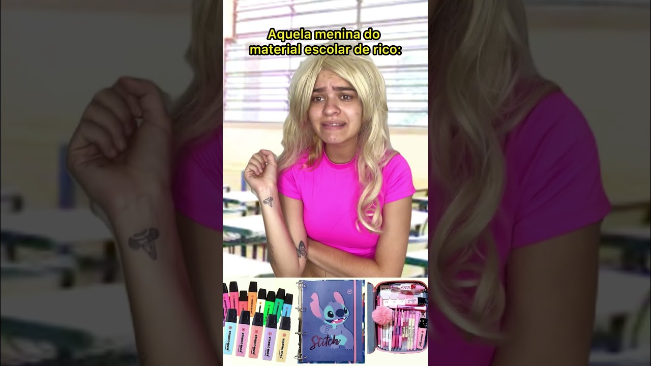 Aquela menina do material escolar de rico