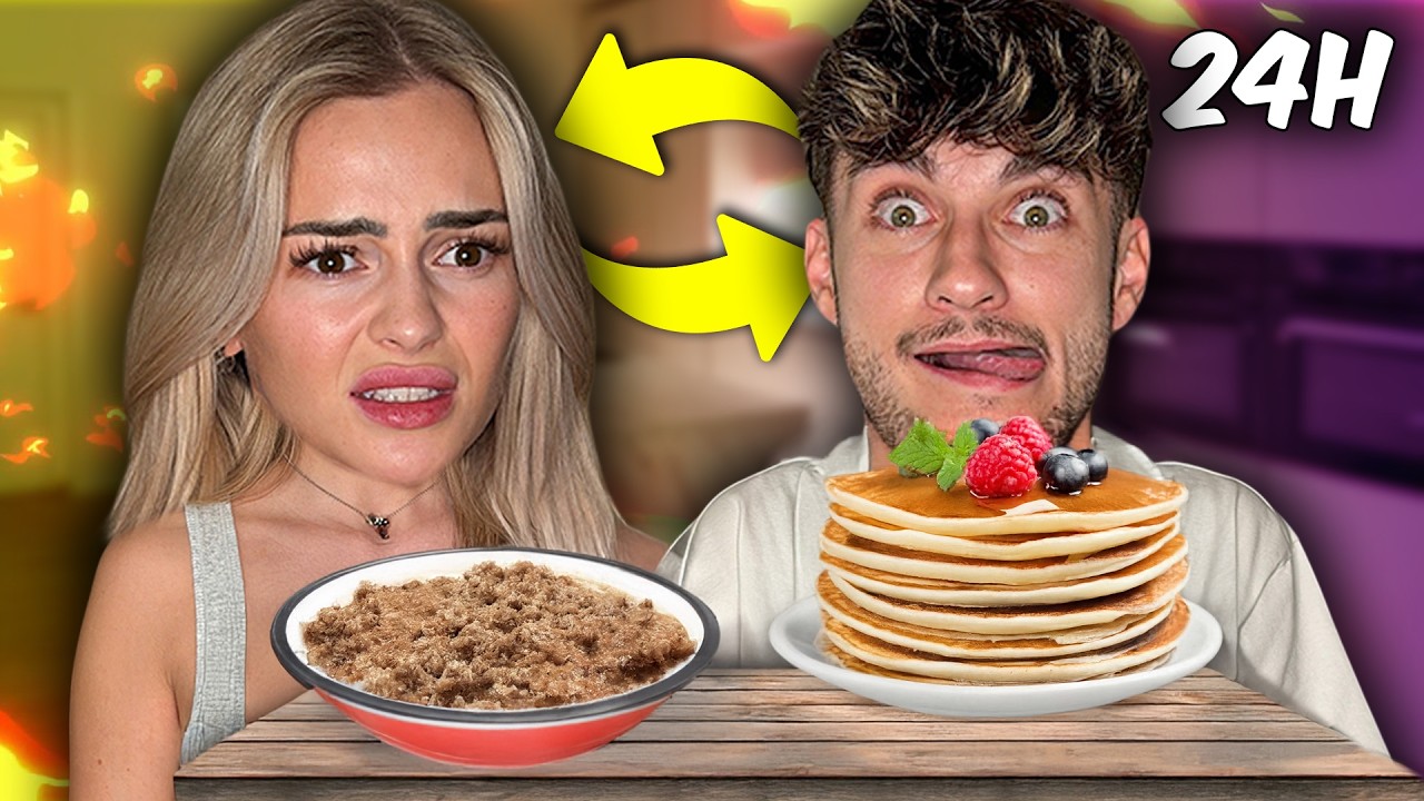 24 STUNDEN ESSEN TAUSCHEN CHALLENGE !