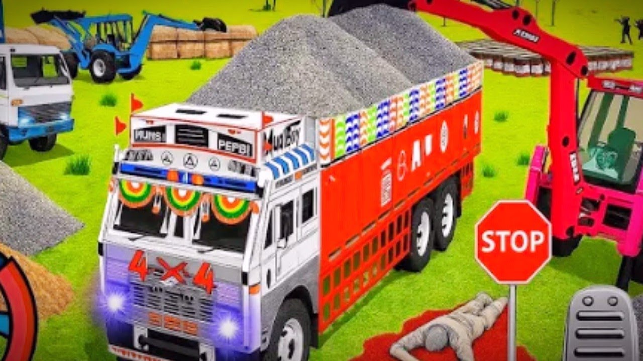 Drive JCB and Uploading Stone 🪨🚜 From Dumper Truck in Game #jcb #tractor #dumper #gameplay ☠️☠️☠️🚛🚛🚑