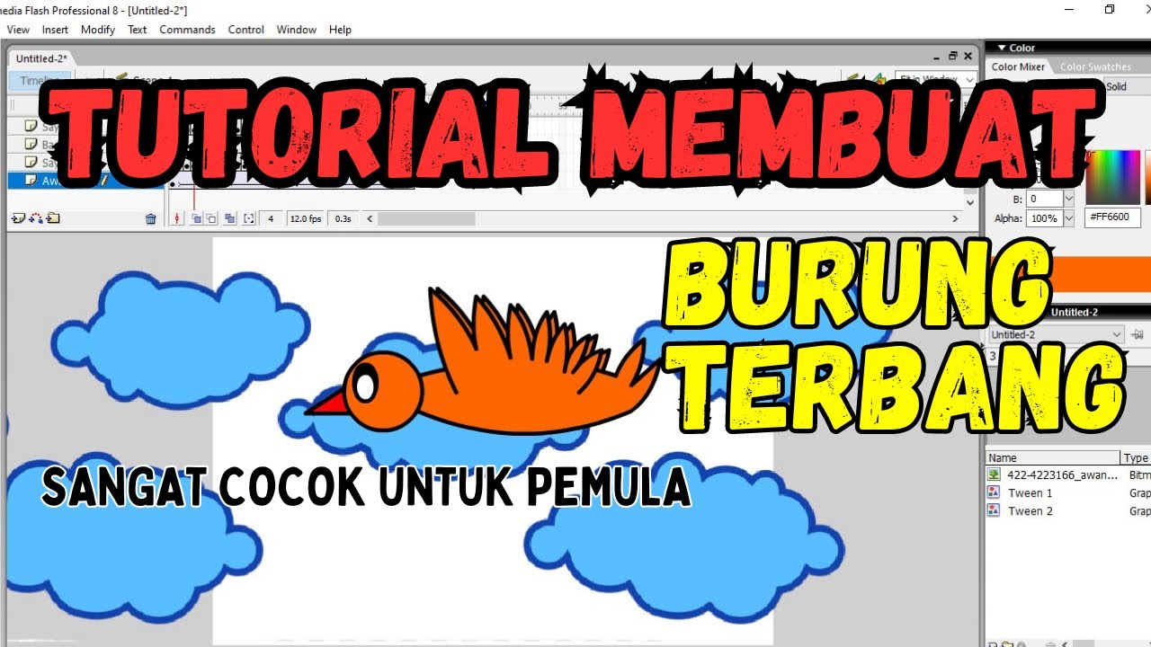 Tutorial Cara Membuat Animasi Burung terbang di MACROMEDIA FLASH 8