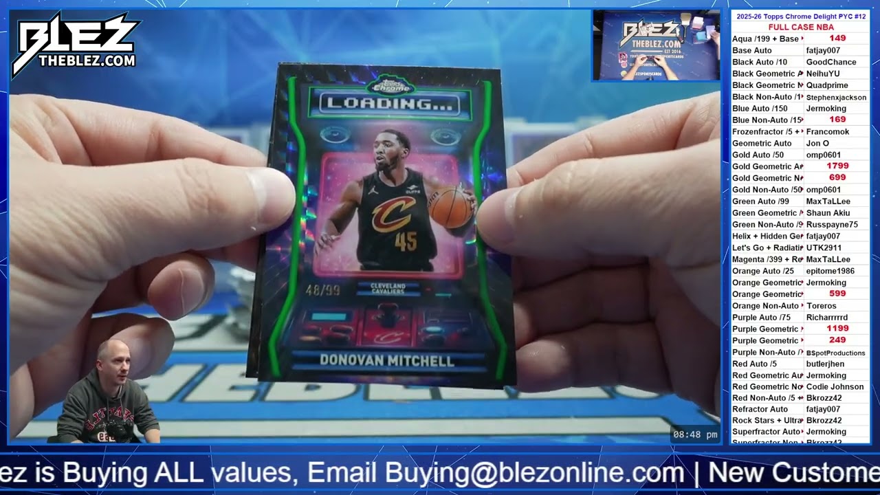 2025-26 Topps Chrome Delight NBA 6 Box Full Case Break #12 Pick Your Color