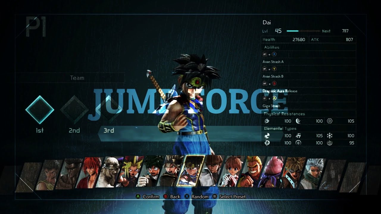 JUMP FORCE #14 - ( DAI , SETO KAIBA , BISCUIT KRUEGER ) VS (  HISOKA , VEGETA , DAI )