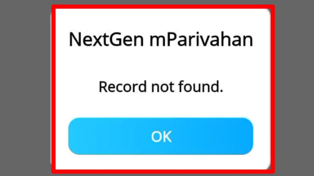 Fix mParivahan Record not found Problem