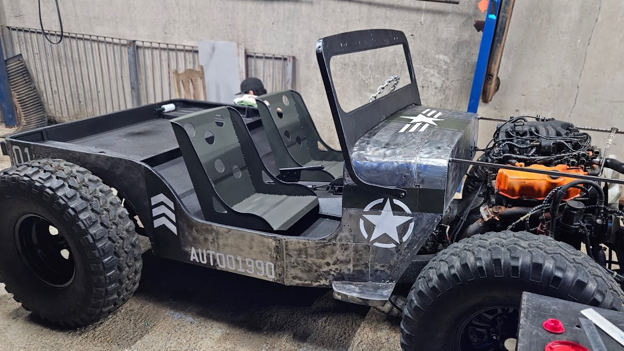 Pintura militar no jeep willys hotrod MOGIPE está ficando pronto !