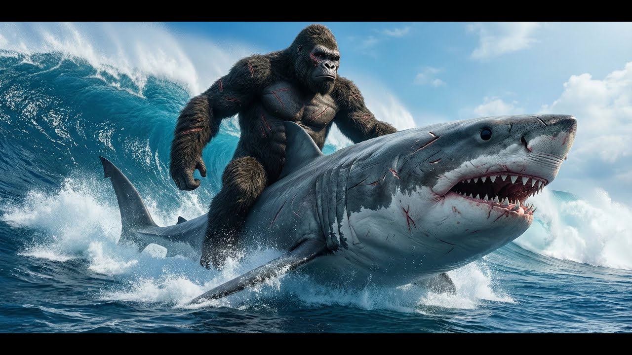 KING KONG vs METAL-EATING SHARKS: Insane Ocean Battle 4K