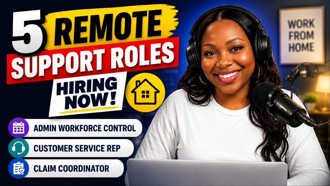 🔥 5 Remote Support Roles Hiring Right Now. Work From Home Jobs 2026
