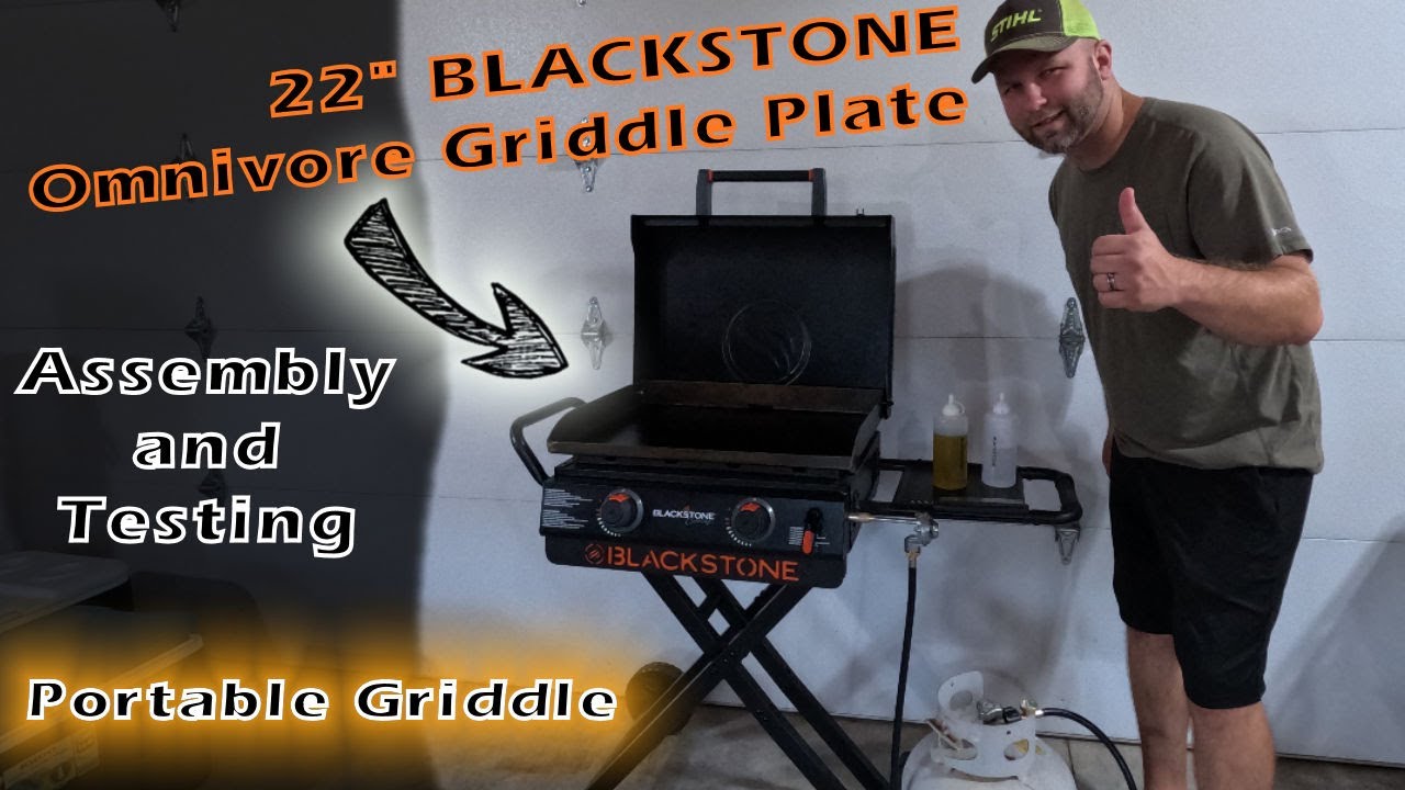Гриль Blackstone с 22-дюймовой решеткой Omnivore и складными ножками — сборка, приправа и первое ...