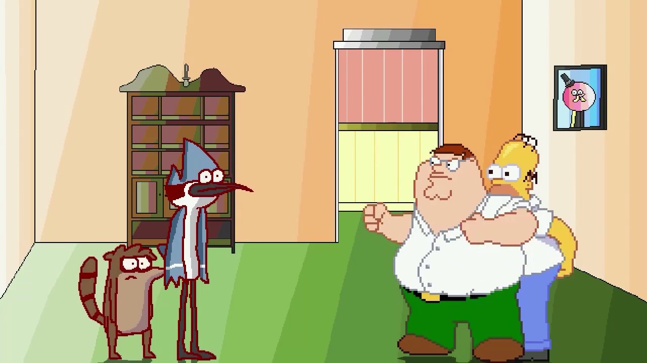 AN Mugen Request #1214: Mordecai & Rigby VS Peter Griffin & Homer Simpson