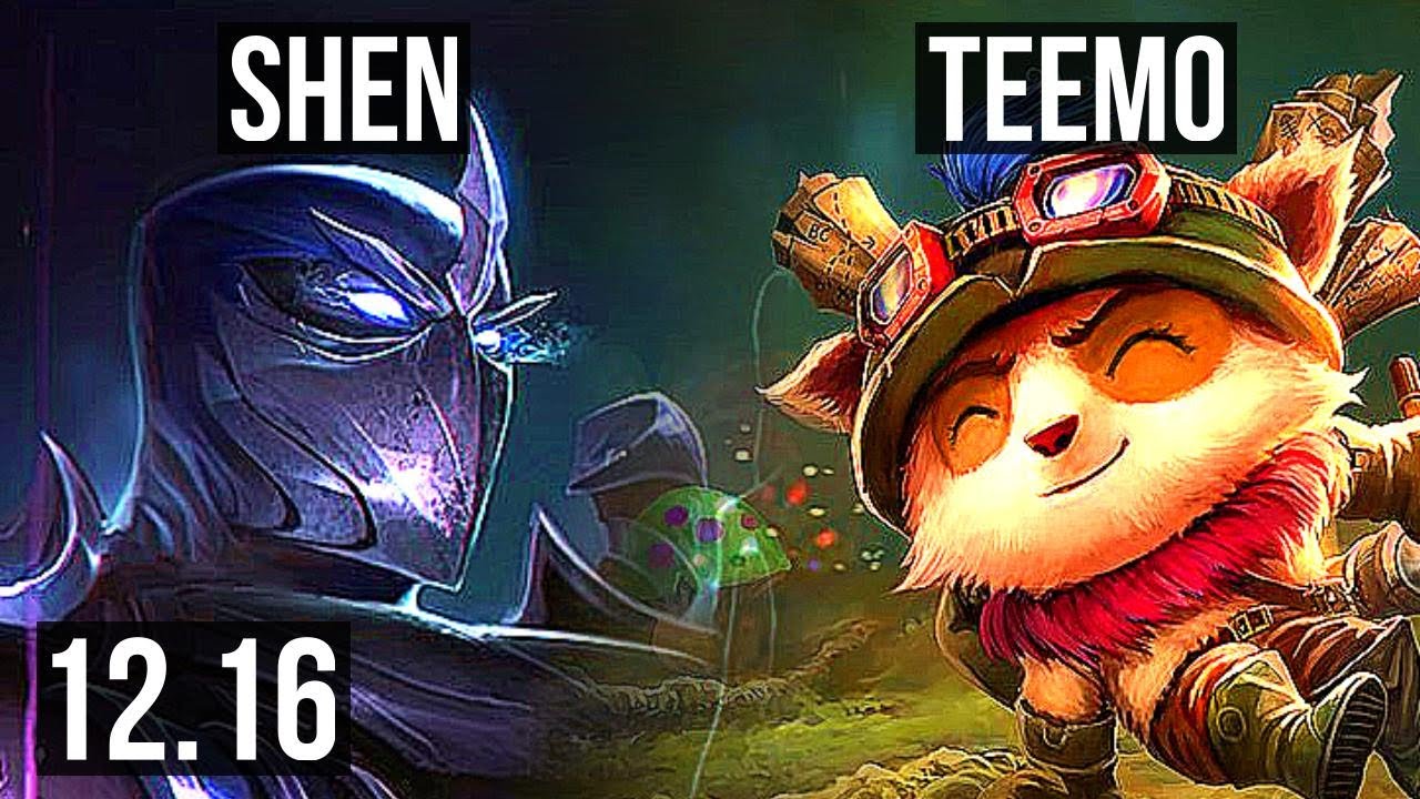 SHEN vs TEEMO (TOP) | 1/0/9, 400+ games | EUW Master | 12.16