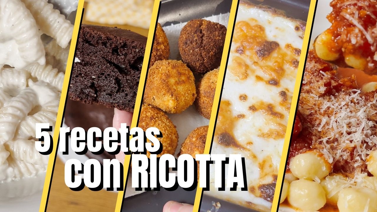 5 RECETAS con RICOTTA CASERA | Pasta, Torta, Polpette, Relleno y Gnocchi
