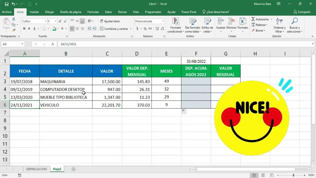 COMO REALIZAR EL CALCULO DE LA DEPRECIACI&Oacute;N ACUMULADA