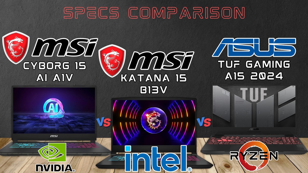 Msi Cyborg 15 Ai A1 vs Msi Katana 15 B13V vs Asus Tuf A15 2024 | Which is Best 🤔 | Tech compare