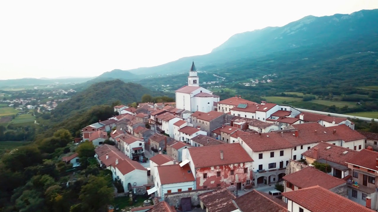 Beautiful drone over Vipavski Križ, Slovenia