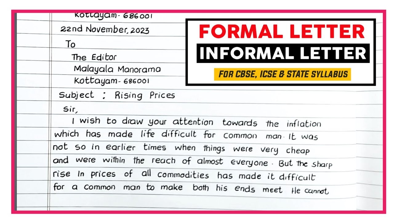Letter writing in English | Formal and Informal Letter Writing | Formal and Informal Letter Format