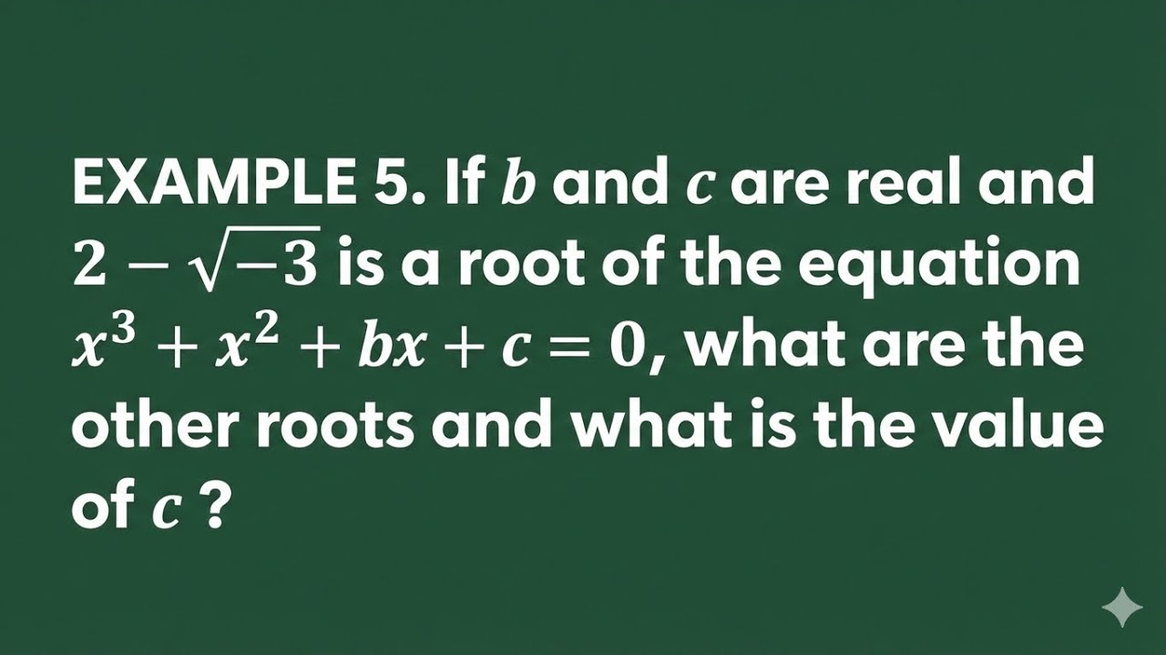 How to Find All Roots of a Cubic Equation | x^3 + x^2 + bx + c = 0