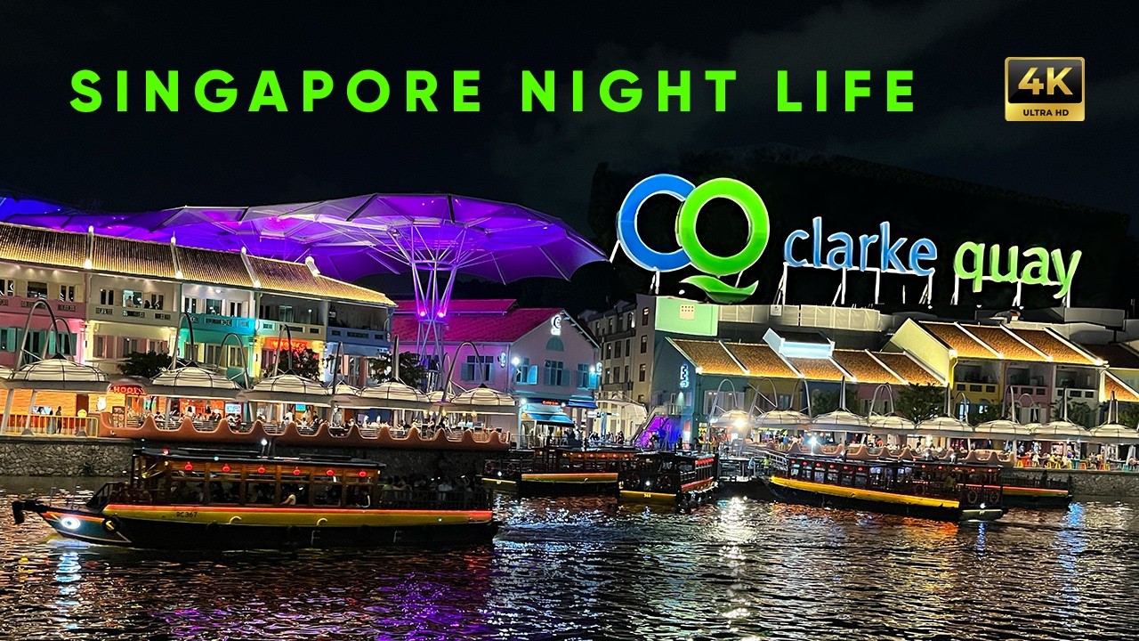 Clarke Quay Nightlife 4K — Neon River Cruise & Foodie Vibes in Singapore | The Monk