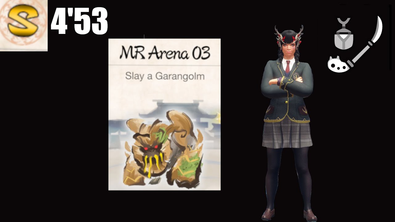 MHR Sunbreak | MR Arena 03: Garangolm S-Rank (4'53) | Insect Glaive Solo
