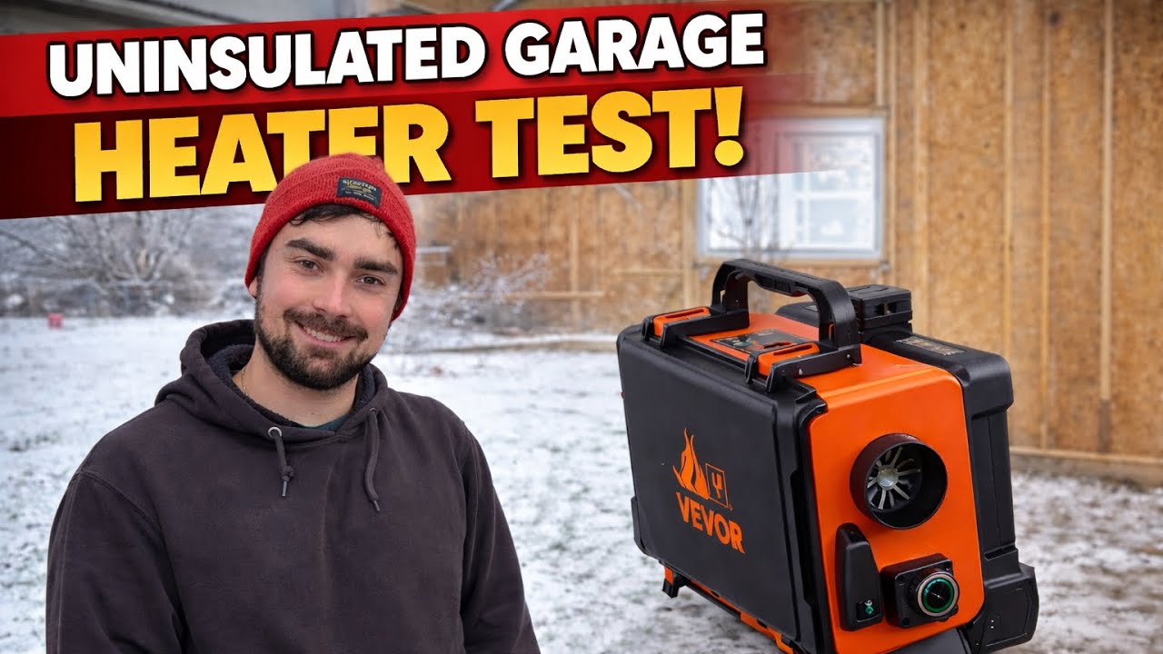 Can a VEVOR Suitcase Diesel Heater Heat an Uninsulated Garage? Cold Weather Test