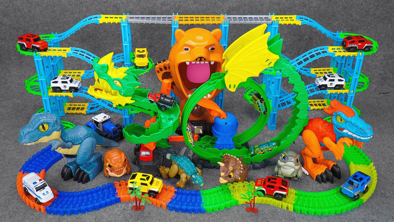 50 minutes of satisfying Dragon Racing and High Speed off-road vehicle tracks toy ASMR | Toy review
