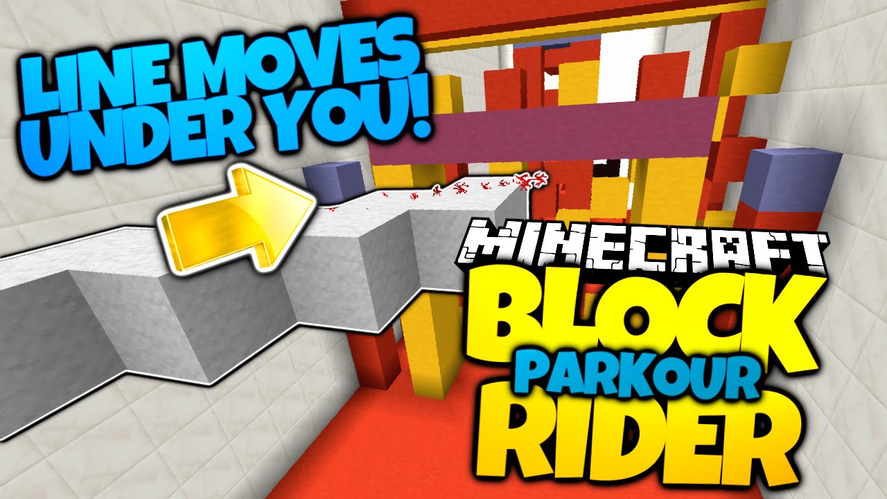 Minecraft Parkour | BLOCK RIDER PARKOUR! | Ride Moving Lines To Win! (Minecraft Line Rider Parkour)