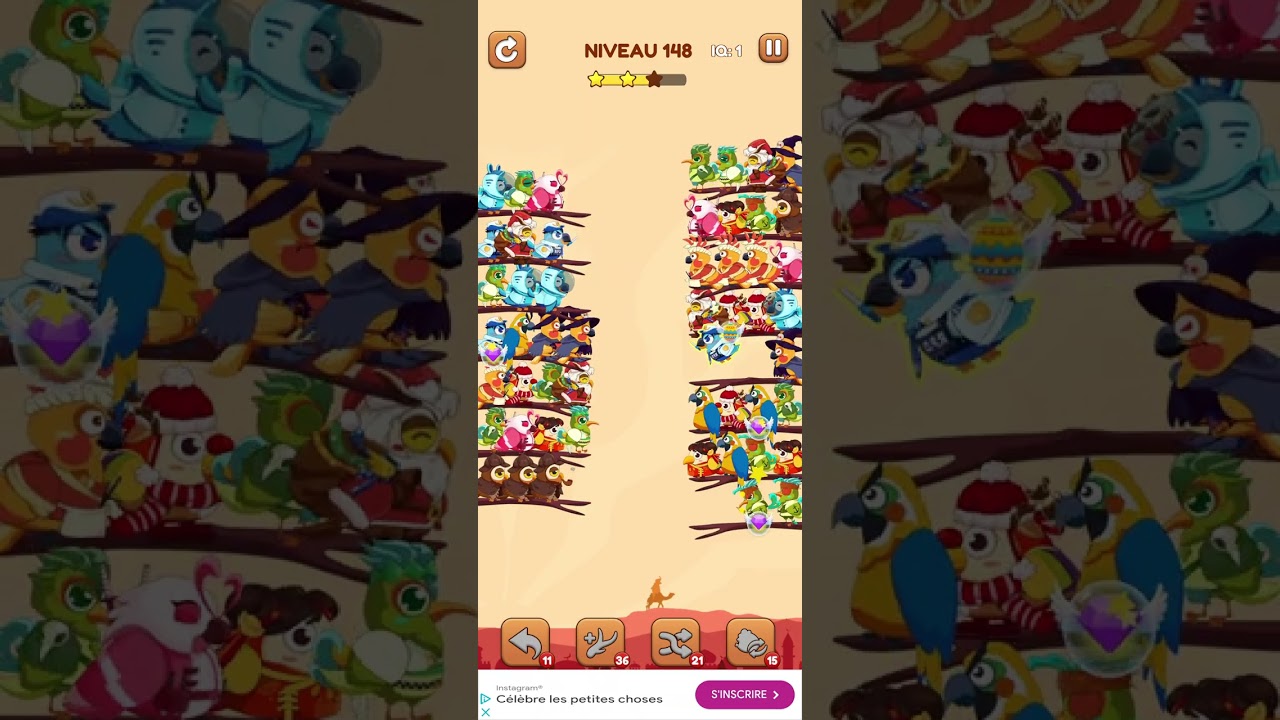 bird sort 2 color puzzle solution niveau 148 #games #gaming #puzzle #puzzlegame #androidgames