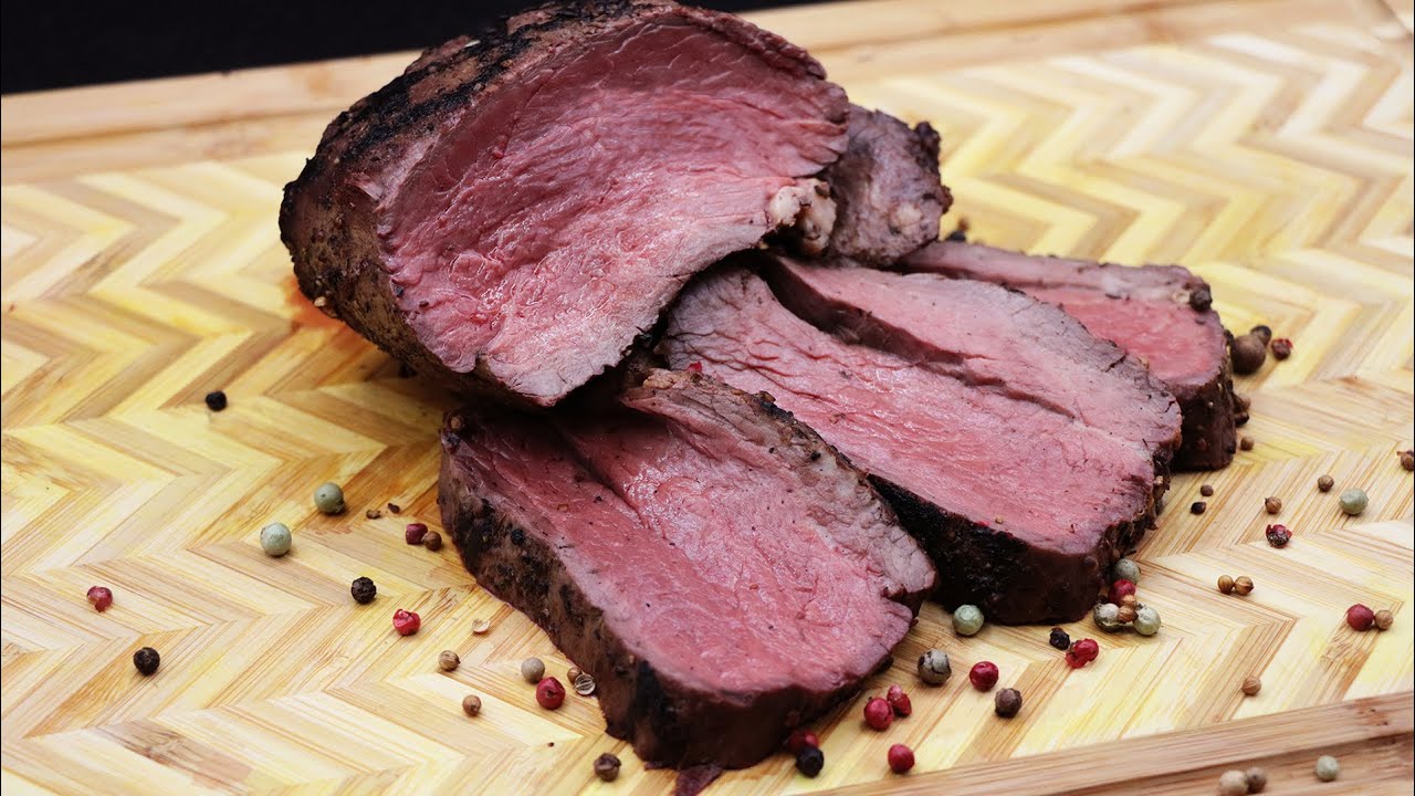 Filet de Boeuf roti au kamado cuisson initial sear sauce aux cinq poivres