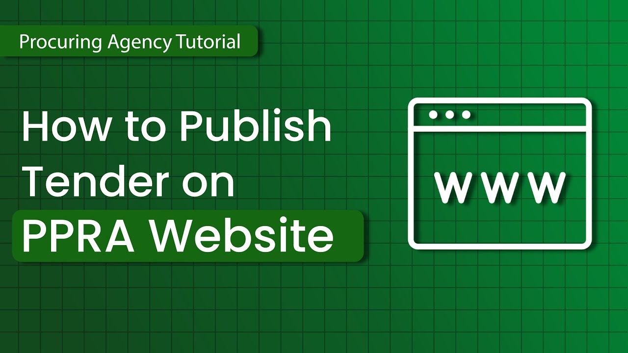 How to Publish Tender on PPRA website