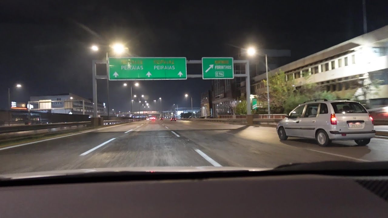 Athens night drive