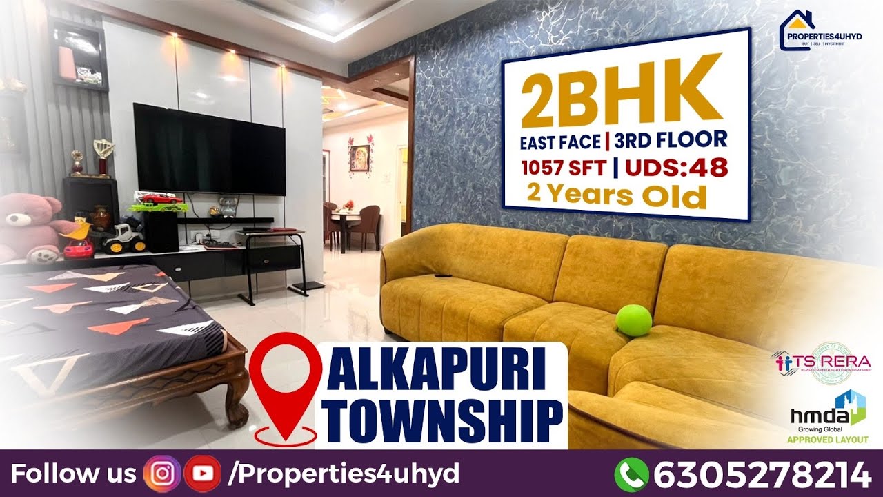611 Resale 2BHK Flat For Sale At Alkapuri Township,Manikonda | Contact:6305278214